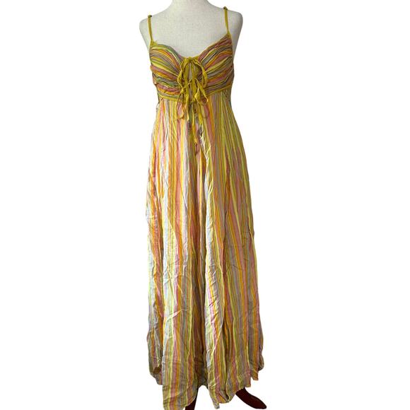 FREE PEOPLE Women's Dream Weaver Maxi Dress Size S In Orange - Picture 1 of 13